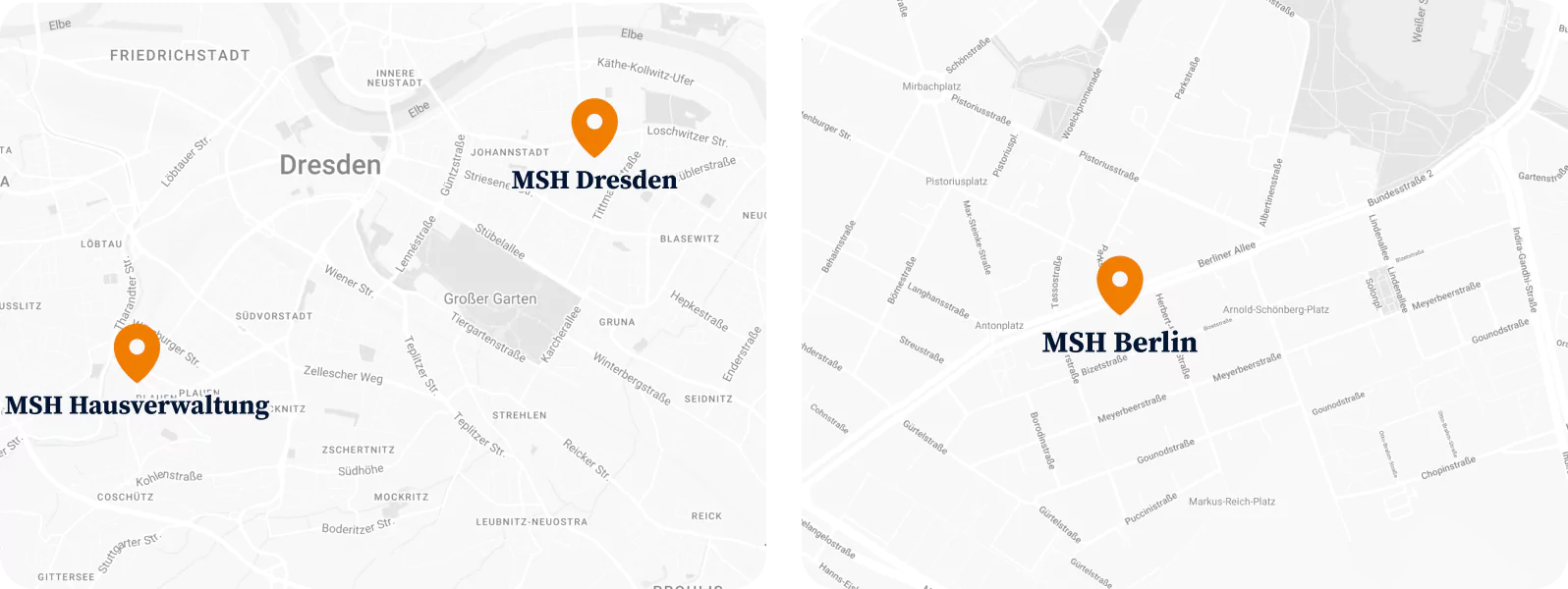 Unser Hauptsitz und unsere Hausverwaltung befinden sich in Dresden, eine Niederlassung befindet sich in Berlin. Von hier aus betreuen wir deutschlandweit mehr als 2.000 Mandanten.